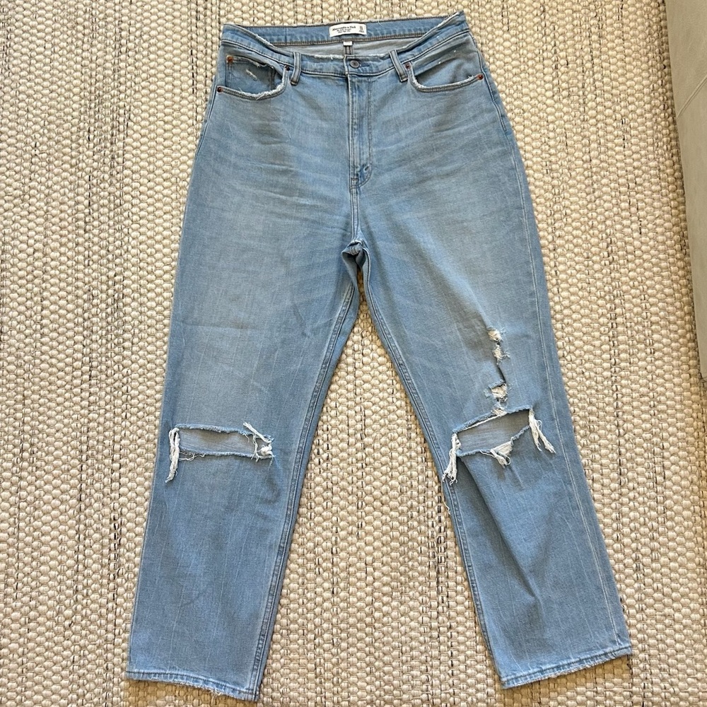 Abercrombie & Fitch A&F Curve Love The Ankle Straight Ultra High-Rise 31 12 Long